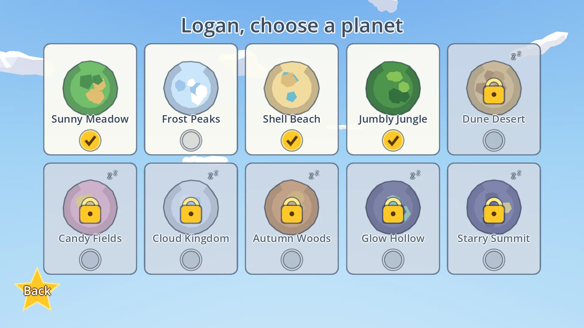 Planet select grid
