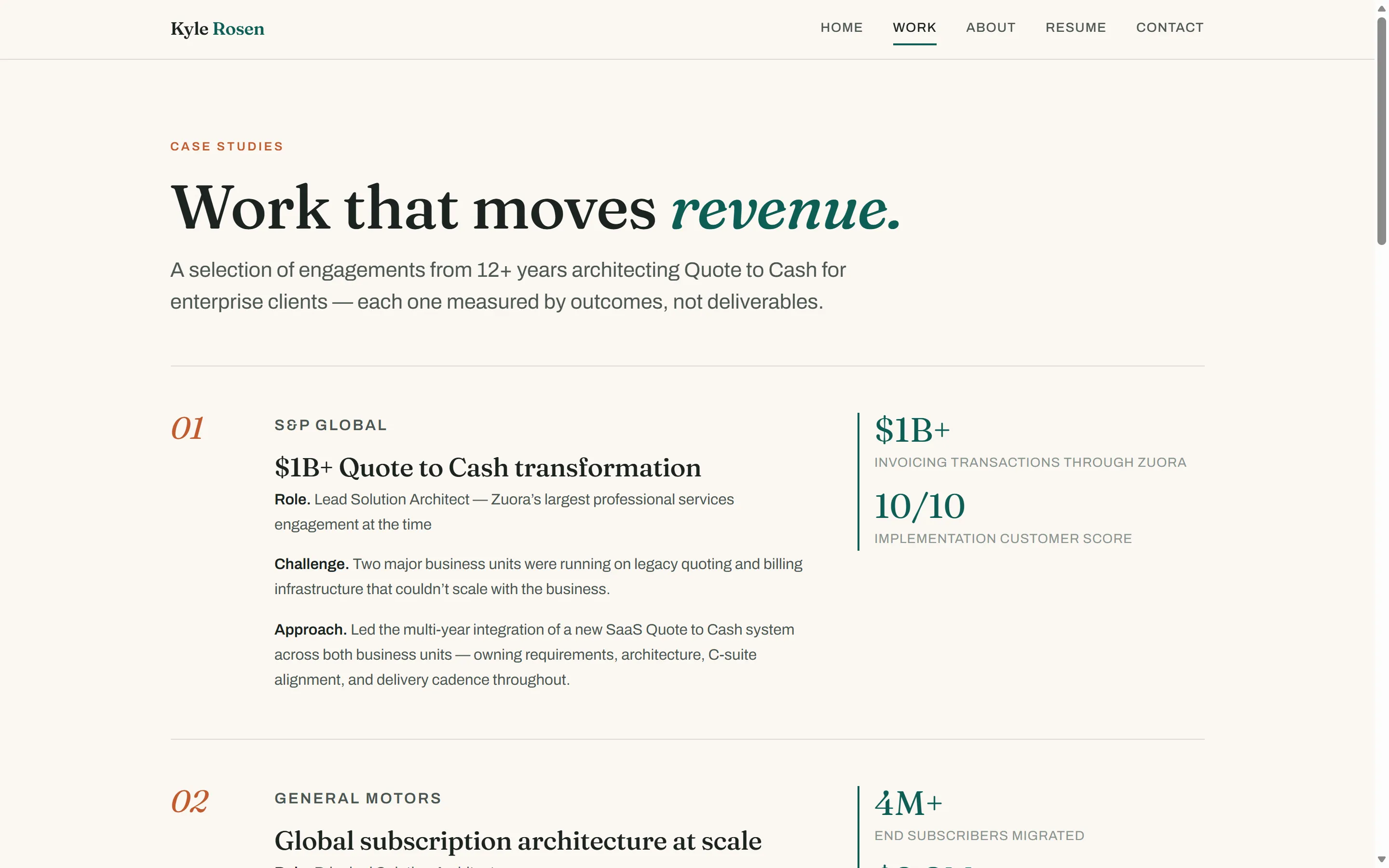 Work case studies